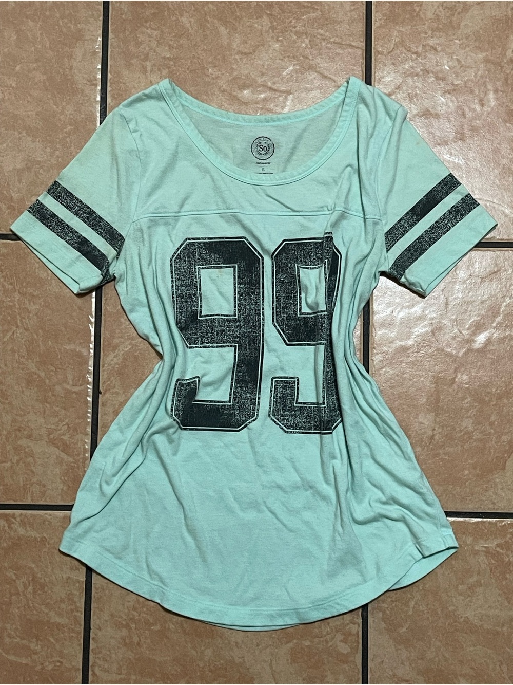 Free with purchase or send offer Women’s Light Mint Graphic Tee with 99 Print